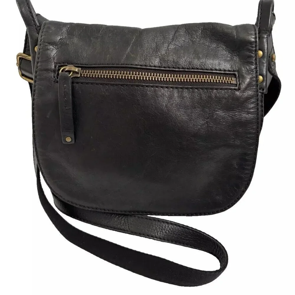 Fossil crossbody shoulderbag Leather Black shoulderbag Purse   W-10